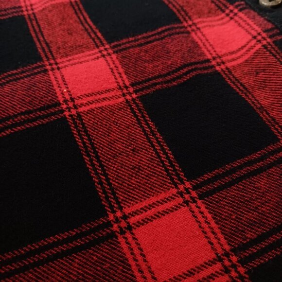 Woolrich Womens XXL Flannel Shirt Red Black Plaid Button Down Long Sleeve Work - Picture 11 of 11